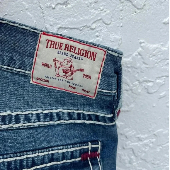 True Religion Mens Ricky Relaxed Straight Super T Flap Denim Pants Blue Sz 25 - Picture 6 of 16
